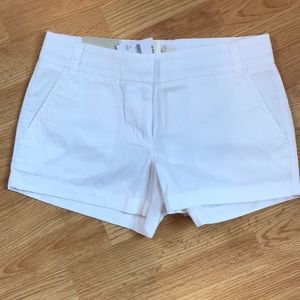 NWT J Crew White Shorts- City Fit Size 2